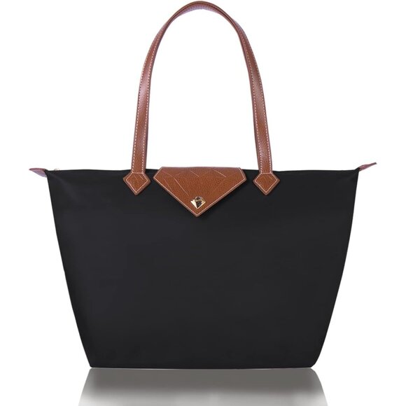 Waterproof Nylon Tote Bag for Women Large Foldable Shoulder Bag for Travel Use - Picture 1 of 6